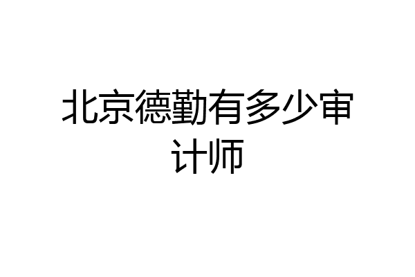 北京德勤有多少审计师