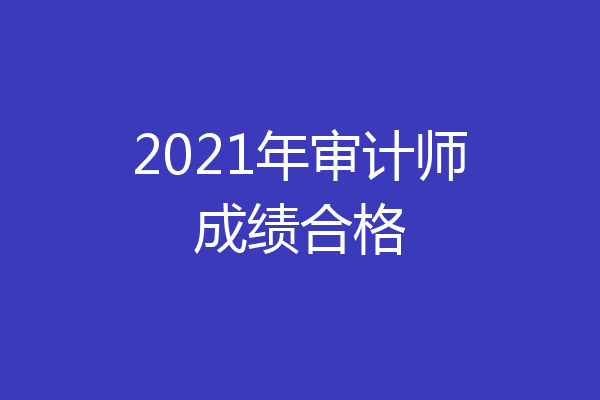 2021年审计师成绩合格