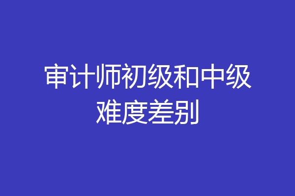 审计师初级和中级难度差别