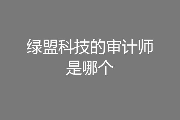 绿盟科技的审计师是哪个