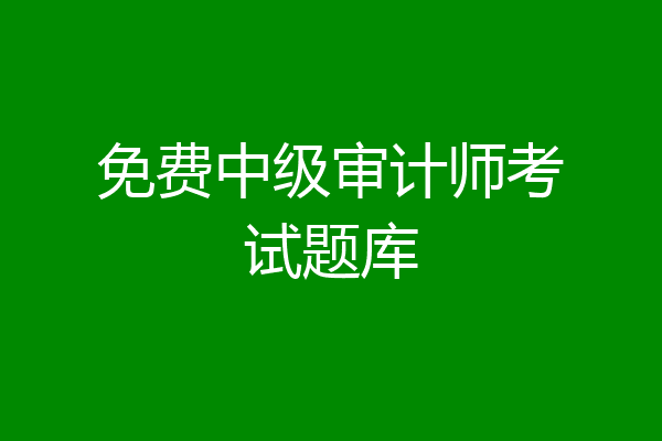 免费中级审计师考试题库
