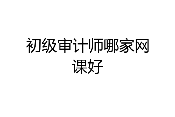 初级审计师哪家网课好