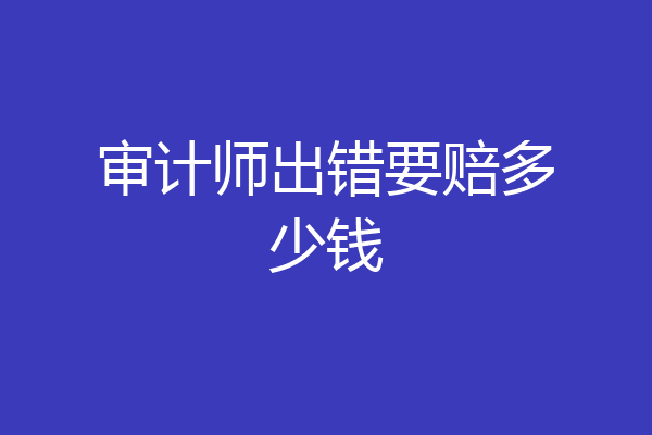 审计师出错要赔多少钱