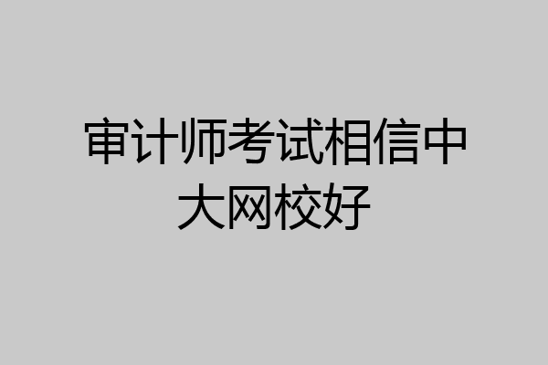 审计师考试相信中大网校好