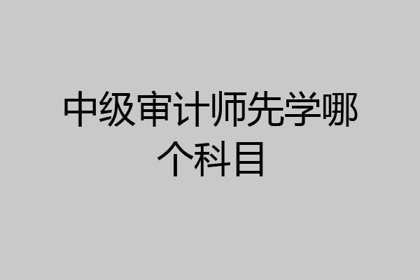 中级审计师先学哪个科目