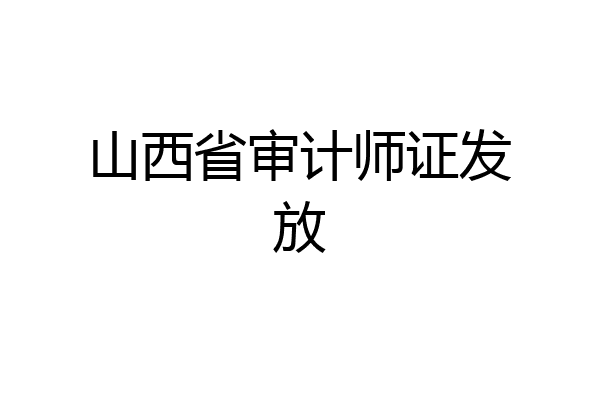 山西省审计师证发放
