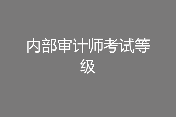 内部审计师考试等级