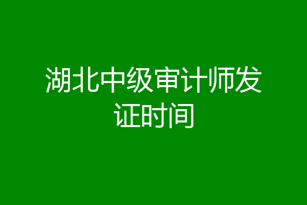 湖北中级审计师发证时间