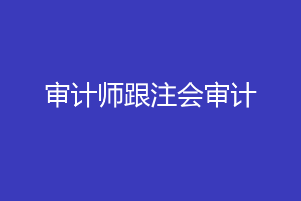 审计师跟注会审计