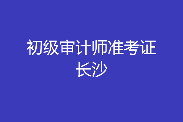 初级审计师准考证长沙
