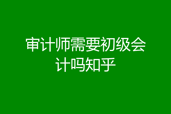 审计师需要初级会计吗知乎