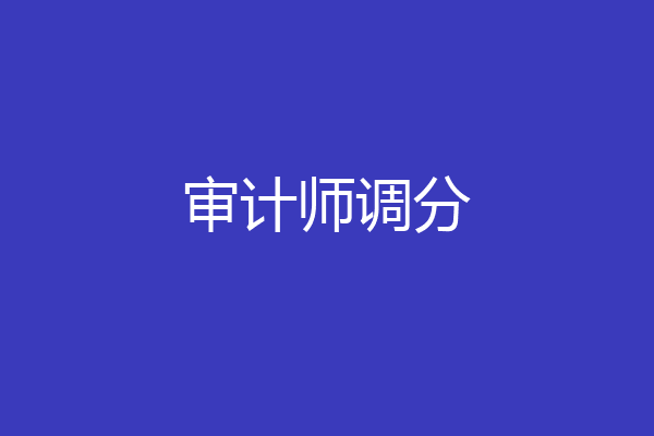 审计师调分