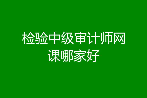 检验中级审计师网课哪家好