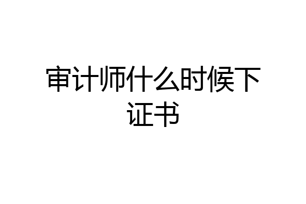 审计师什么时候下证书