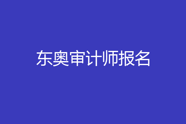 东奥审计师报名