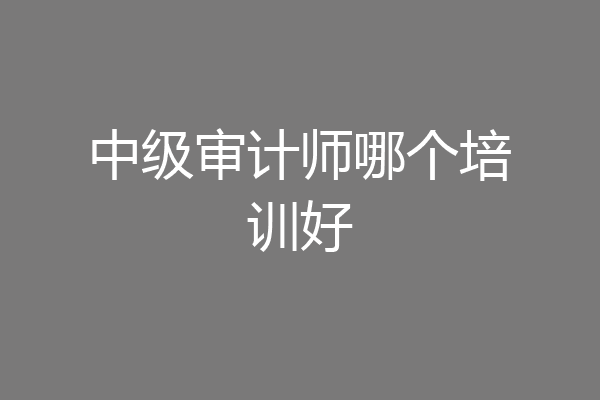 中级审计师哪个培训好