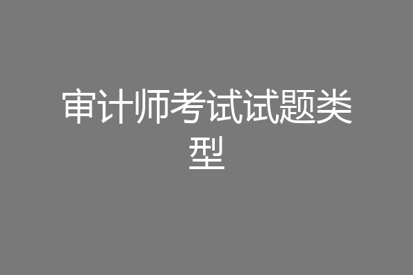 审计师考试试题类型