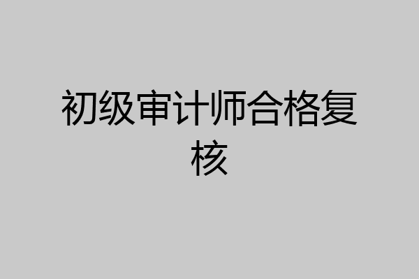 初级审计师合格复核