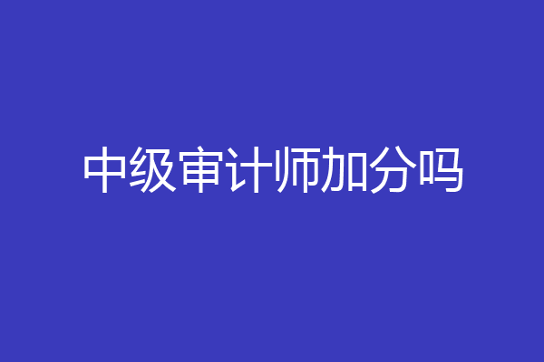 中级审计师加分吗