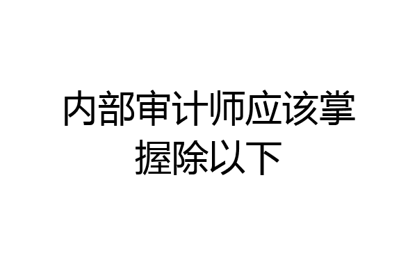 内部审计师应该掌握除以下