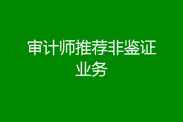 审计师推荐非鉴证业务