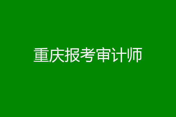 重庆报考审计师