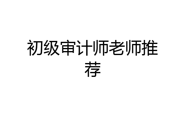 初级审计师老师推荐