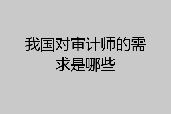 我国对审计师的需求是哪些
