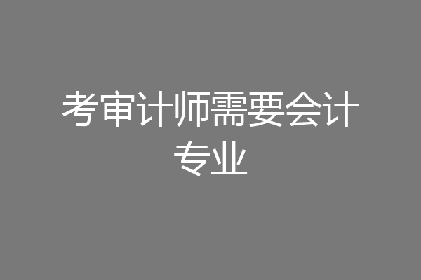 考审计师需要会计专业
