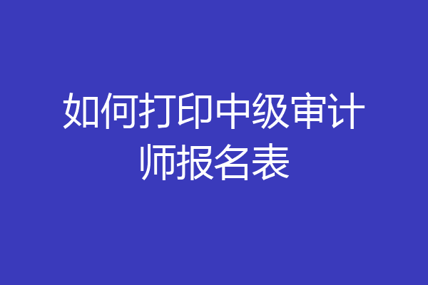 如何打印中级审计师报名表