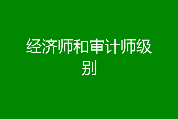 经济师和审计师级别