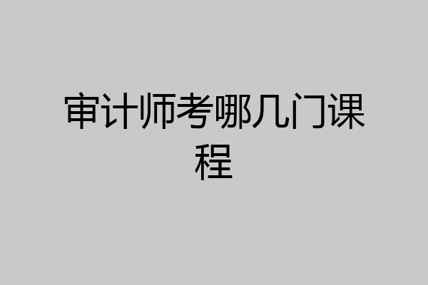 审计师考哪几门课程