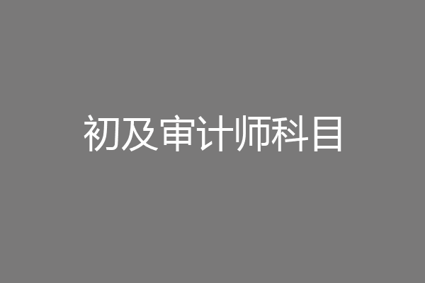 初及审计师科目