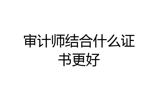 审计师结合什么证书更好