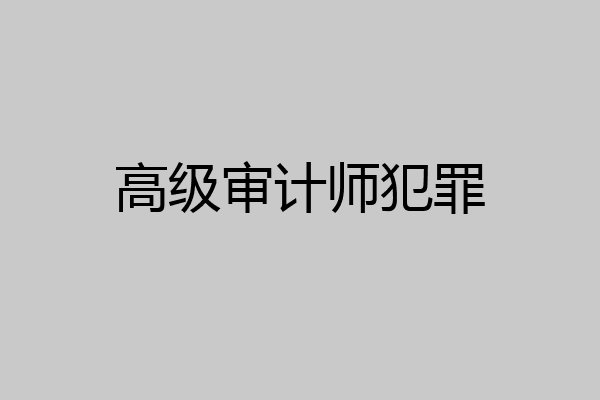 高级审计师犯罪