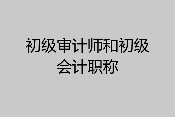 初级审计师和初级会计职称