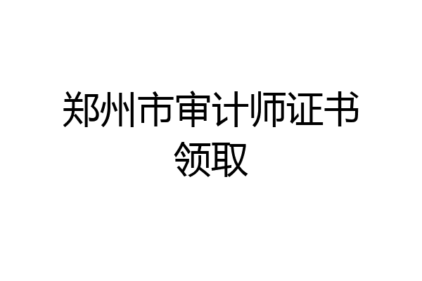 郑州市审计师证书领取