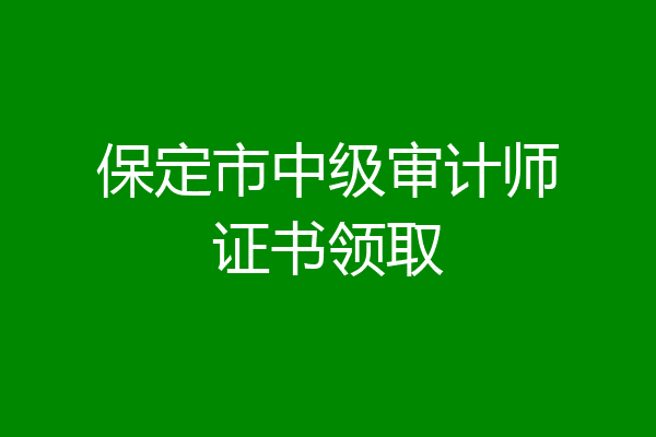 保定市中级审计师证书领取
