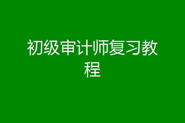 初级审计师复习教程