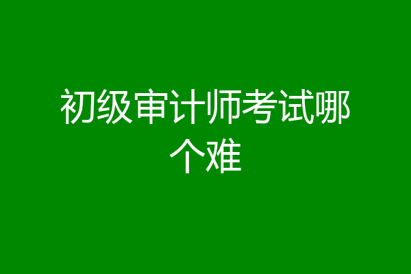 初级审计师考试哪个难