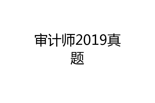 审计师2019真题