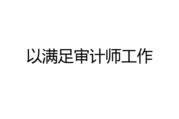 以满足审计师工作
