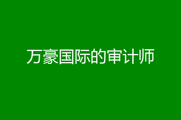 万豪国际的审计师