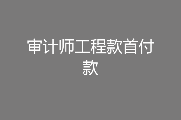 审计师工程款首付款