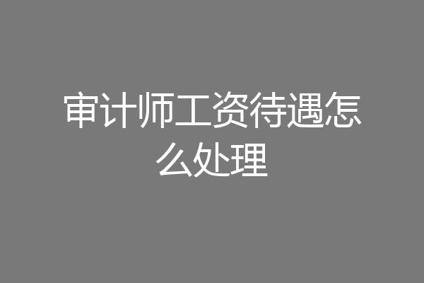 审计师工资待遇怎么处理