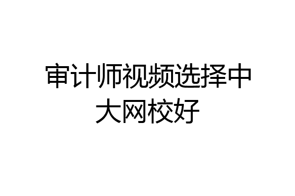 审计师视频选择中大网校好