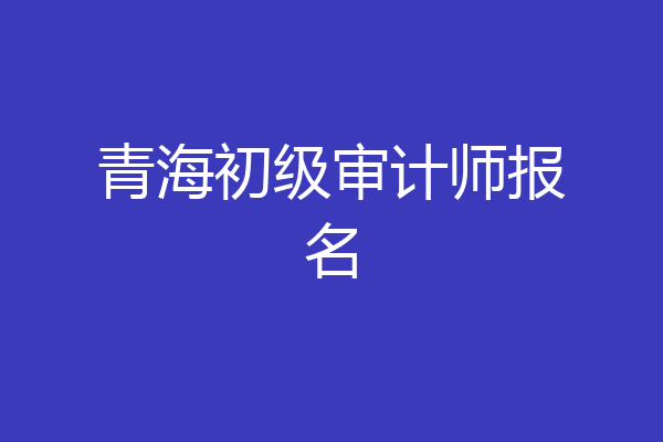 青海初级审计师报名
