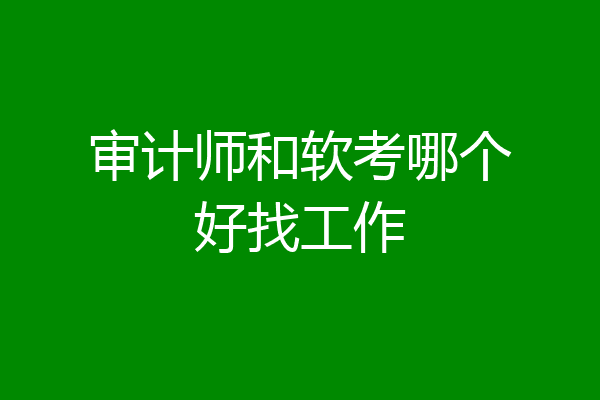 审计师和软考哪个好找工作