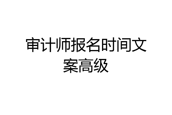 审计师报名时间文案高级