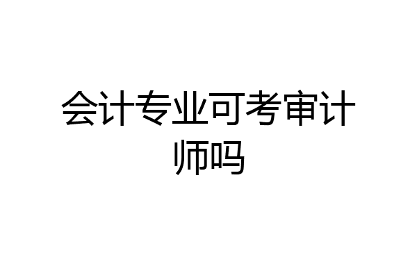 会计专业可考审计师吗